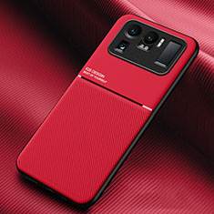 Custodia Silicone Ultra Sottile Morbida Cover con Magnetico per Xiaomi Mi 11 Ultra 5G Rosso