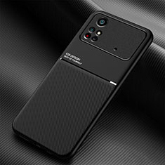 Custodia Silicone Ultra Sottile Morbida Cover con Magnetico per Xiaomi Poco M4 Pro 4G Nero