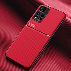 Custodia Silicone Ultra Sottile Morbida Cover con Magnetico per Xiaomi Poco X4 NFC Rosso
