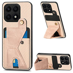 Custodia Silicone Ultra Sottile Morbida Cover con Magnetico S01D per Huawei Honor X8a 4G Oro