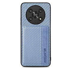 Custodia Silicone Ultra Sottile Morbida Cover con Magnetico S01D per Huawei Honor X9 5G Blu