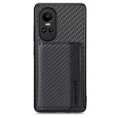 Custodia Silicone Ultra Sottile Morbida Cover con Magnetico S01D per Oppo Reno10 5G Nero