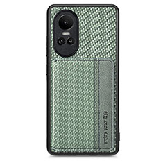 Custodia Silicone Ultra Sottile Morbida Cover con Magnetico S01D per Oppo Reno10 5G Verde