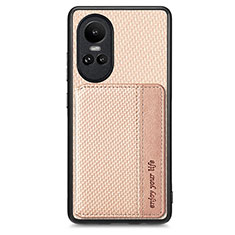 Custodia Silicone Ultra Sottile Morbida Cover con Magnetico S01D per Oppo Reno10 Pro 5G Oro