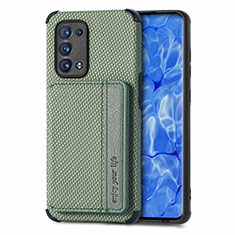 Custodia Silicone Ultra Sottile Morbida Cover con Magnetico S01D per Oppo Reno6 Pro 5G Verde