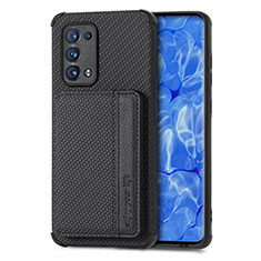 Custodia Silicone Ultra Sottile Morbida Cover con Magnetico S01D per Oppo Reno6 Pro+ Plus 5G Nero