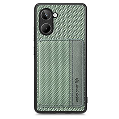 Custodia Silicone Ultra Sottile Morbida Cover con Magnetico S01D per Realme 10 4G Verde