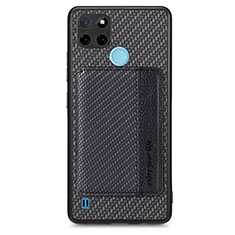 Custodia Silicone Ultra Sottile Morbida Cover con Magnetico S01D per Realme C25Y India Nero