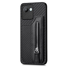 Custodia Silicone Ultra Sottile Morbida Cover con Magnetico S01D per Realme C30 Nero