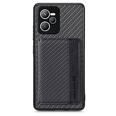 Custodia Silicone Ultra Sottile Morbida Cover con Magnetico S01D per Realme Narzo 50A Prime Nero