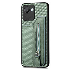 Custodia Silicone Ultra Sottile Morbida Cover con Magnetico S01D per Realme Narzo 50i Prime Verde