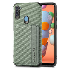 Custodia Silicone Ultra Sottile Morbida Cover con Magnetico S01D per Samsung Galaxy A11 Verde