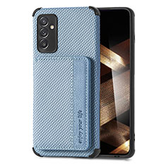 Custodia Silicone Ultra Sottile Morbida Cover con Magnetico S01D per Samsung Galaxy A15 4G Blu