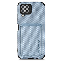 Custodia Silicone Ultra Sottile Morbida Cover con Magnetico S01D per Samsung Galaxy A22 4G Blu