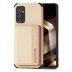 Custodia Silicone Ultra Sottile Morbida Cover con Magnetico S01D per Samsung Galaxy A55 5G Oro