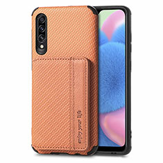 Custodia Silicone Ultra Sottile Morbida Cover con Magnetico S01D per Samsung Galaxy A70 Marrone