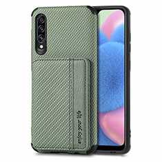 Custodia Silicone Ultra Sottile Morbida Cover con Magnetico S01D per Samsung Galaxy A70S Verde