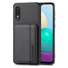 Custodia Silicone Ultra Sottile Morbida Cover con Magnetico S01D per Samsung Galaxy M02 Nero