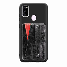 Custodia Silicone Ultra Sottile Morbida Cover con Magnetico S01D per Samsung Galaxy M30s Nero