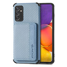 Custodia Silicone Ultra Sottile Morbida Cover con Magnetico S01D per Samsung Galaxy M34 5G Blu