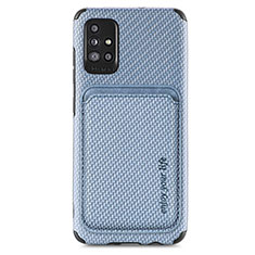 Custodia Silicone Ultra Sottile Morbida Cover con Magnetico S01D per Samsung Galaxy M40S Blu