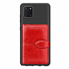 Custodia Silicone Ultra Sottile Morbida Cover con Magnetico S01D per Samsung Galaxy Note 10 Lite Rosso