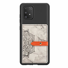 Custodia Silicone Ultra Sottile Morbida Cover con Magnetico S01D per Samsung Galaxy S10 Lite Nero
