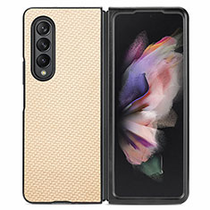 Custodia Silicone Ultra Sottile Morbida Cover con Magnetico S01D per Samsung Galaxy Z Fold3 5G Oro