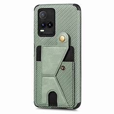 Custodia Silicone Ultra Sottile Morbida Cover con Magnetico S01D per Vivo Y21 Verde