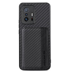 Custodia Silicone Ultra Sottile Morbida Cover con Magnetico S01D per Xiaomi Mi 11T 5G Nero