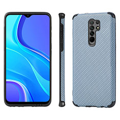 Custodia Silicone Ultra Sottile Morbida Cover con Magnetico S01D per Xiaomi Poco M2 Blu