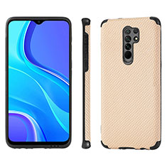 Custodia Silicone Ultra Sottile Morbida Cover con Magnetico S01D per Xiaomi Poco M2 Oro