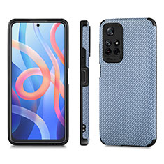 Custodia Silicone Ultra Sottile Morbida Cover con Magnetico S01D per Xiaomi Poco M4 Pro 5G Blu