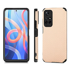 Custodia Silicone Ultra Sottile Morbida Cover con Magnetico S01D per Xiaomi Poco M4 Pro 5G Oro