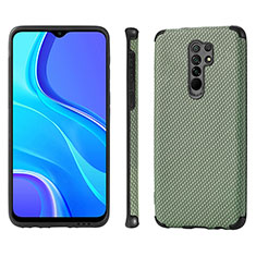 Custodia Silicone Ultra Sottile Morbida Cover con Magnetico S01D per Xiaomi Redmi 9 Prime India Verde