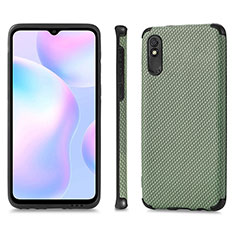 Custodia Silicone Ultra Sottile Morbida Cover con Magnetico S01D per Xiaomi Redmi 9A Verde