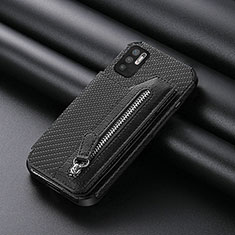 Custodia Silicone Ultra Sottile Morbida Cover con Magnetico S01D per Xiaomi Redmi Note 10 5G Nero