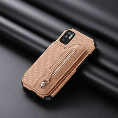 Custodia Silicone Ultra Sottile Morbida Cover con Magnetico S01D per Xiaomi Redmi Note 10 5G Oro