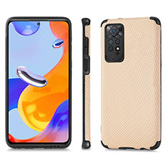 Custodia Silicone Ultra Sottile Morbida Cover con Magnetico S01D per Xiaomi Redmi Note 12 Pro 4G Oro