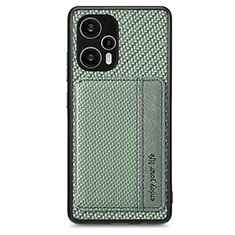 Custodia Silicone Ultra Sottile Morbida Cover con Magnetico S01D per Xiaomi Redmi Note 12 Turbo 5G Verde