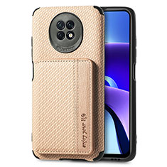 Custodia Silicone Ultra Sottile Morbida Cover con Magnetico S01D per Xiaomi Redmi Note 9 5G Oro