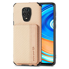 Custodia Silicone Ultra Sottile Morbida Cover con Magnetico S01D per Xiaomi Redmi Note 9S Oro