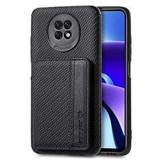 Custodia Silicone Ultra Sottile Morbida Cover con Magnetico S01D per Xiaomi Redmi Note 9T 5G Nero