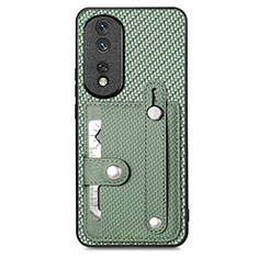 Custodia Silicone Ultra Sottile Morbida Cover con Magnetico S02D per Huawei Honor 80 Pro 5G Verde