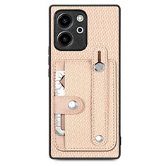 Custodia Silicone Ultra Sottile Morbida Cover con Magnetico S02D per Huawei Honor 80 SE 5G Oro