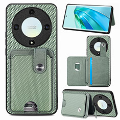 Custodia Silicone Ultra Sottile Morbida Cover con Magnetico S02D per Huawei Honor X9a 5G Verde