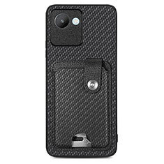 Custodia Silicone Ultra Sottile Morbida Cover con Magnetico S02D per Realme C30 Nero