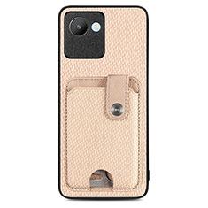 Custodia Silicone Ultra Sottile Morbida Cover con Magnetico S02D per Realme C30 Oro