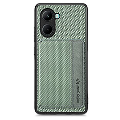 Custodia Silicone Ultra Sottile Morbida Cover con Magnetico S02D per Realme C33 (2023) Verde