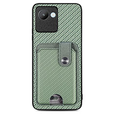 Custodia Silicone Ultra Sottile Morbida Cover con Magnetico S02D per Realme Narzo 50i Prime Verde